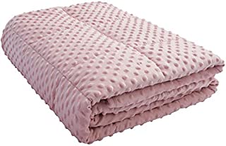 ALANSMA Reversible Weighted Blanket for All Season, Warm and Cool, Luxury Minky Velvet, Enjoy Sleeping Anywhere(Pink,15Lb)