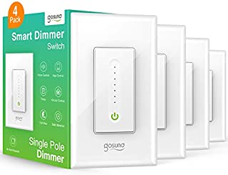 Gosund Smart Dimmer Switch, Smart WiFi Light Switch Dimmable Works with Alexa, Google Home, Remote Control & Timer, Fan Speed Control, Single-Pole,Neutral Wire Required, No Hub Required(4 Pack)