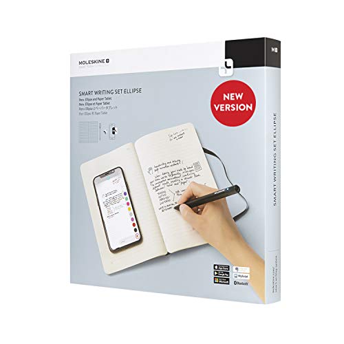 Moleskine Pen+ Ellipse Smart Writing Set Pen & Ruled Smart Notebook - Use with Moleskine Notes App for Digitally Storing Notes (Only Compatible with Moleskine Smart Notebooks)