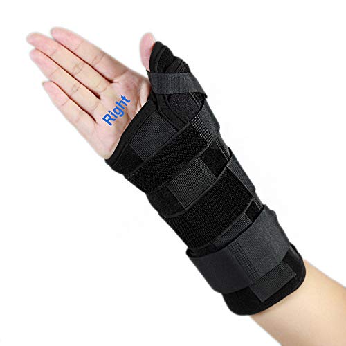 Wrist Brace with Thumb Spica Splint, De Quervain's Tenosynovitis, Carpal Tunnel Pain, Wrist & Thumb Stabilizer for Tendonitis, Arthritis, Sprains & Fracture Forearm Support Cast(Right, Large/X-Large)