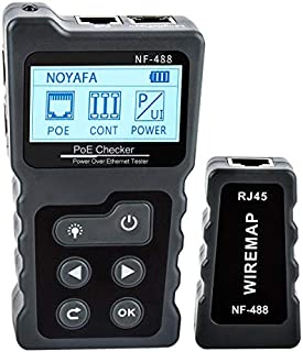 NOYAFA-NF-488 PoE Tester Inline Tester For Power Over Ethernet, Network Cable Continuity Checking, DC Power & Switch Loop-back Test PoE Detector by - Black