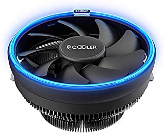 Pccooler E126M B Low-Profile CPU Cooler Moonlight Series | SilentPro PWM CPU Fan 120mm with Corona LED Blue Frame | Turbocharged Design | All-Round Cooling for Computer PC Case, Intel, AMD Series