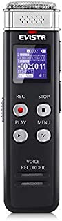 EVISTR 16GB Digital Voice Recorder Voice Activated Recorder with Playback - Upgraded Small Tape Recorder for Lectures, Meetings, Interviews, Mini Audio Recorder USB Charge, MP3