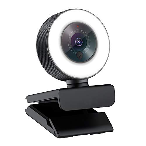 Angetube Streaming 1080P HD Webcam Built in Adjustable Ring Light and Mic. Advanced autofocus AF Web Camera for Google Meet Xbox Gamer Facebook YouTube Streamer