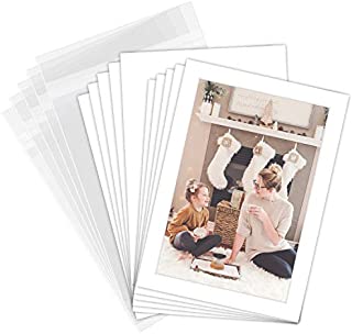 Pack of 100 5x7 WHITE Picture Mats Mattes with White Core Bevel Cut for 4x6 Photo + Back + Bags