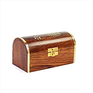 Wooden Rosewood Box & Chest Storage For Jewelry & Other Valuables With Inlaid Brass Work | Nagina International