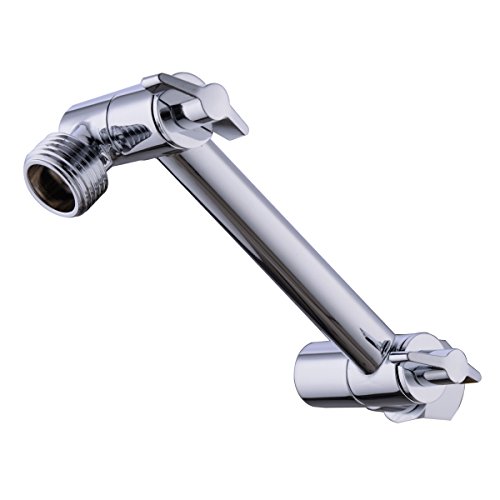 TRUSTMI 4 Inch Brass Shower Arm Shower Head Combo Adjustable Height Arm Mount,Chrome