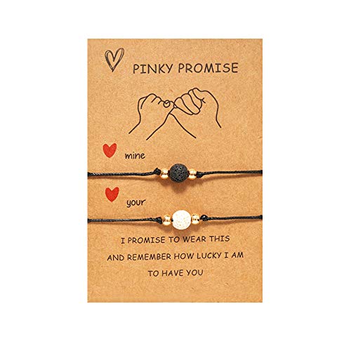 Pinky Promise Bracelets Long Distance Relationships Gifts Matching Bracelets for Couples Bracelets for Boyfriend and Girlfriend