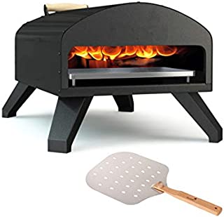 Bertello Outdoor Pizza Oven Black + Pizza Peel Combo