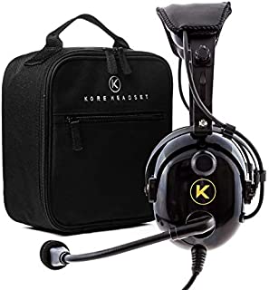 KORE AVIATION KA-1 Premium Gel Ear Seal PNR Pilot Aviation Headset with MP3 Support and Carrying Case