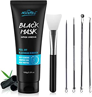 Blackhead Remover Mask Bamboo Charcoal Peel Off Mask Blackhead Removal Mask 3-in-1 Face Mask Kit Deep Cleansing Blackheads Remove Facial Mask Shrink Pore With Blackhead Remover Extractor Tools