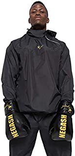 Negash Sauna Suit for Men Anti Rip Sweat Sauna Suit Lightweight Waterproof Full Body Sauna Suit for Boxing Working Out Exercise Fitness Training Gym (Black, XL)