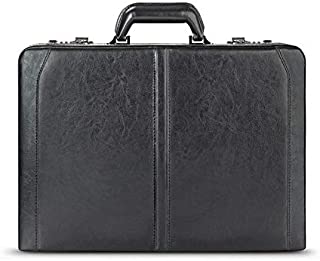 Solo New York Broadway Premium Leather Attaché Briefcase with Combination Locks, Black