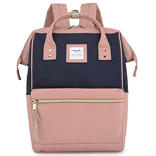 Himawari Laptop Backpack Travel Backpack With USB Charging Port Large Diaper Bag Doctor Bag School Backpack for Women&Men(9001 Navy+Pink)