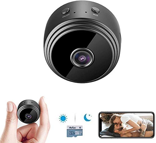 Mini Spy Camera with Audio,Wireless WiFi Hidden Camera 1080P HD Home Security Cams with Cell Phone App(iOS/Android),Portable Surveillance Nanny Cam with IR Night Vision,Charging,for Home/Office/Car