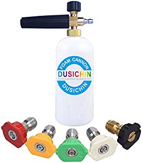 DUSICHIN DUS-007 Snow Foam Lance Foam Cannon Adjustable Jet Wash Quick Release 5 Pressure Washer Nozzles for Car Detailing Pressure Washer