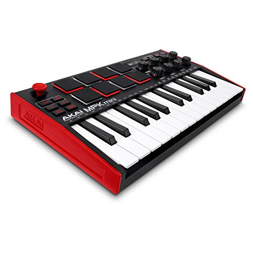 AKAI Professional MPK Mini MK3 | 25 Key USB MIDI Keyboard Controller With 8 Backlit Drum Pads, 8 Knobs and Music Production Software included