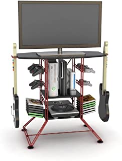 Atlantic Centipede Game Storage TV-Stand - 37 inch TV Stand, Durable Wire Construction with Game Storage, Organize Your Games, Controllers, 4 Game Consoles and More PN45506142B in Red