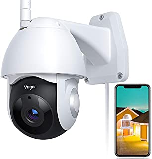 Security Camera Outdoor, Voger 360° View WiFi Home Security Camera System 1080P with IP66 Weatherproof Motion Detection Night Vision 2-Way Audio Cloud Camera Works with Alexa and Google Home