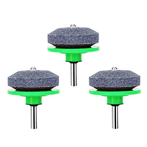 Lawn Mower Blade Sharpener, Sharpening stone alternative, Rotary Tool Will Fit Any Power Drill / Hand Drill Attachment , Garden Tool Sharpener - 3 PACK, GRIT&GRIND