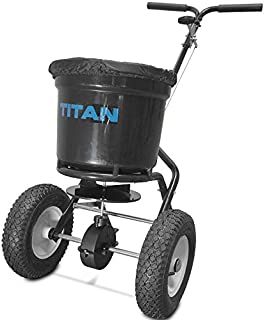 Titan Attachments Broadcast Spreader 50 lb. Drum 3 Positions Fertilizer Yard