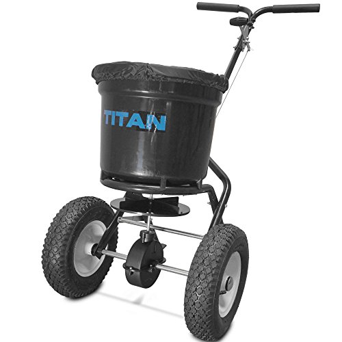 Titan Attachments Broadcast Spreader 50 lb. Drum 3 Positions Fertilizer Yard