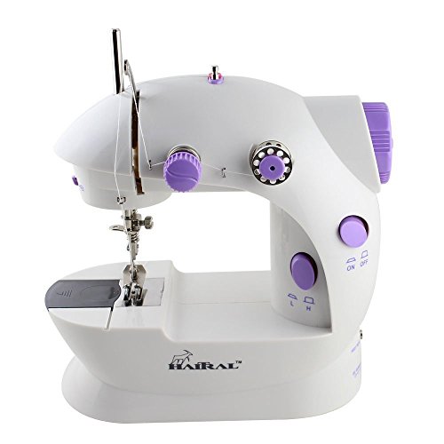 HAITRAL Mini Sewing Machine, Portable Sewing Machine Adjustable 2-Speed Double Thread with Foot Pedal