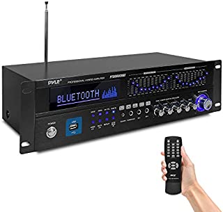 6-Channel Bluetooth Hybrid Home Amplifier - 2000W Home Audio Rack Mount Stereo Power Amplifier Receiver w/Radio, USB/AUX/RCA/Mic, Optical/Coaxial, AC-3, DVD Inputs, Dual 10 Band EQ - Pyle PT6060CHAE