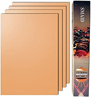 Smaid - Copper Grill Mat - Grill Mats Non Stick grill mats for outdoor gas grill - Reusable and Easy To Clean - Works on Gas , Charcoal , Electric Grill and More - 15.75 x 13 Inch