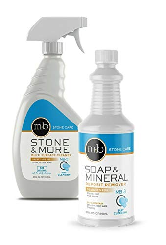 MB Stone Care Soap and Mineral Kit MB-5 Multi-Surface Cleaner and MB-3 Soap and Deposit Remover Ready to Use Bundle- for Cleaning (1Quart / 32FL OZ)