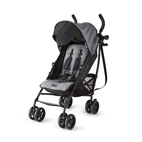 Summer 3Dlite+ Convenience Stroller, Matte Gray   Lightweight Umbrella Stroller with Oversized Canopy, Extra-Large Storage and Compact Fold