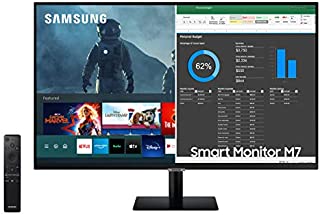 SAMSUNG 32-inch M7 Smart Monitor with Netflix, YouTube, HBO, Prime Video and Apple TV Streaming Tunerless Tuner Free TV(LS32AM702UNXZA), Black