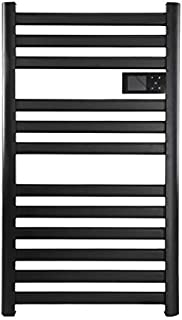 TAOHIHI Wall-Mounted Heating Towel Rack,12 Tube Flat Tube Electric Heating Towel Rack, Adjustable Temperature, Smart Switch, Waterproof Towel Rack, for Bathroom, Stainless Steel Black