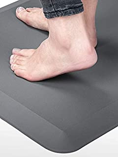 Anti Fatigue Standing Desk Pad - Comfort Floor Mat for Kitchens, Standing Desks and Garages, Relieves Foot, Knee, and Back Pain, Thicken Core Foam Phthalate Free (18x24x3/4-Inch, Gray)