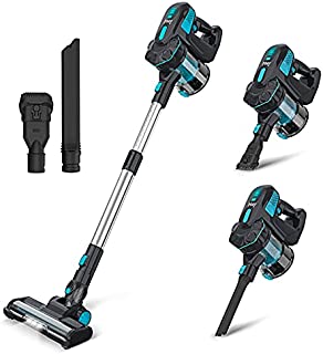 INSE Cordless Vacuum Cleaner, Stick Vacuum with Powerful Suction, 6-in-1 Lightweight Handheld Vacuum with 2200mAh Rechargeable Battery, Up to 40min Runtime for Pet Hair Carpet Hardwood Floor Home Car