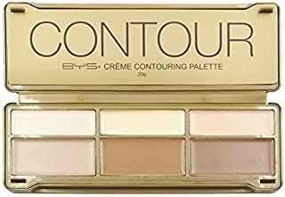 BYS Cream Contouring Palette Tin Collection with Mirror, Crème Contouring Palette, Contour Cream Palette