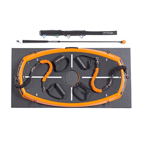 Orange Whip GFX Power Peel Package - Golf Swing Training Kit with Orange Peel, Lightspeed Trainer, Resistance Bands, Band Connection Points and Yoga Mat - Plus (All Bands)