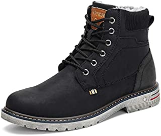 Mishansha Men's Women's Winter Snow Boots Warm Unisex Ankle Bootie Daily Outdoor Black 8.5 Women/7 Men