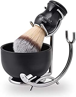 Deluxe Shaving Kit for Men, 3 in 1 Shaving Set Includes Shaving Brush, Shaving Bowl, Razor & Brush Holder