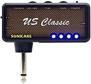 SONICAKE US Classic Plug-In USB Chargable Portable Pocket Guitar Headphone Amp Carry-On Bedroom Effects