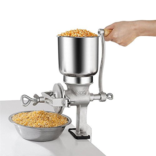 COLIBROX Manual Grain Corn Coffee Wheat Nuts Grinder, Portable Table Clamp Mill Maker with Wooden Handle Home Use,Cast Iron Grinding Miller