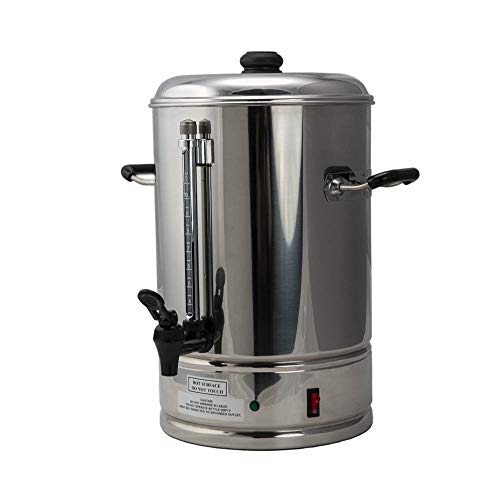 SYBO CP10 Commercial Grade Stainless Steel Percolate Coffee Maker Hot Water Urn for Catering, 10-Liters, Metallic