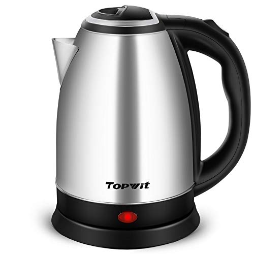 Topwit Electric Kettle Hot Water Kettle, Upgraded, 2 Liter Stainless Steel Coffee Kettle & Tea Pot, Water Warmer Cordless with Fast Boil, Auto Shut-Off & Boil Dry Protection