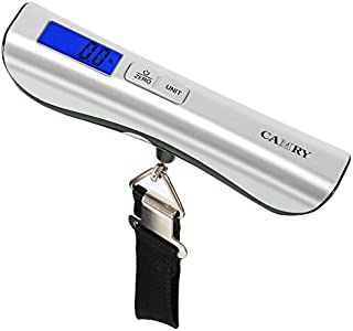 CAMRY Digital Luggage Scale, Portable Handheld Baggage Scale for Travel, Suitcase Scale with Blue Backlight LCD Display , 110 Lbs, Battery Included