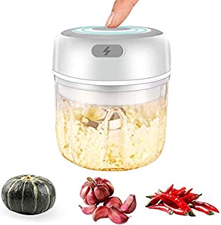 Electric Garlic Mincer,Cordless Garlic Press,Onions ChopperMini Food Processors,Portable Garlic Cutter Waterproof Blender Grinder with USB For Vegetable,Fruit,Meat,Salad,Baby Food