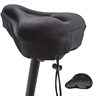 Timebox Bike Seat Cover Memory Foam Gel Bike Saddle Cushion, Extra Soft Narrow Bike Seat Pad Spinning with Waterpoof Cover for Men and Women