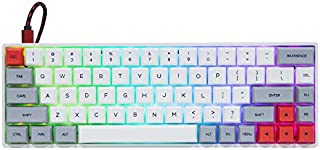 EPOMAKER SKYLOONG SK68 Keys Hot-swap RGB Mechanical Keyboard with Dye-subbed PBT GSA Keycaps, 3Fn Programmable Macros for Mac/Win/Android/iOS (Gateron Optical Red, Grey White)