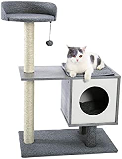 Made4Pets Modern Cat Tree Cat Tower Featuring with Sisal-Covered Scratching Posts, Spacious Condo and Large Perch for Small to Medium Cats