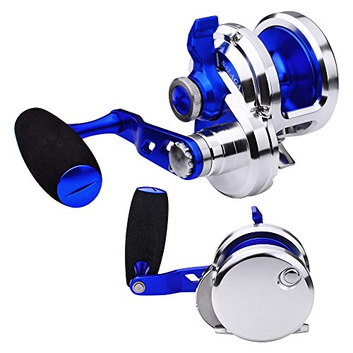 PROBEROS Conventional Reel Fishing Reels - Lever Drag deep Sea Ocean Big Offshore Jigging Reels - fit Saltwater Freshwater - Max Drag 88lb (500, Right)