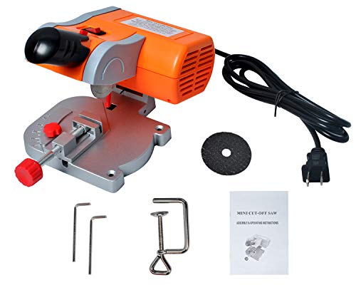 Mini Cut-off Miter Saw for Cutting Metal Wood Plastic Arts & Crafts, 110V Benchtop Cut Off Miter Power Saw with 2